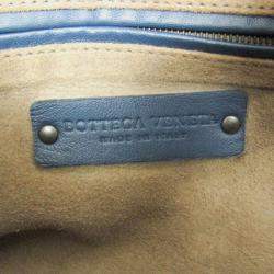 مملوكة مسبقًا Bottega Veneta Intrecciato Small Boston Bag Leather Shoulder Bag Blue