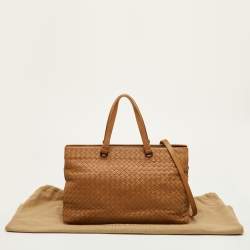 Pre Owned Bottega Veneta Brick Brown Intrecciato Leather Tote