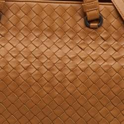 Pre Owned Bottega Veneta Brick Brown Intrecciato Leather Tote