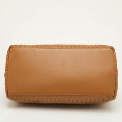 Pre Owned Bottega Veneta Brick Brown Intrecciato Leather Tote