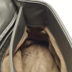 Pre Owned Bottega Veneta Olimpia Small Grey Intrecciato Leather Shoulder Bag