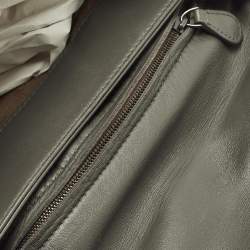 Pre Owned Bottega Veneta Olimpia Small Grey Intrecciato Leather Shoulder Bag