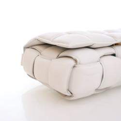 Pre Owned Bottega Veneta White Lambskin Padded Cassette