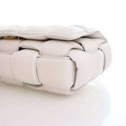 Pre Owned Bottega Veneta White Lambskin Padded Cassette