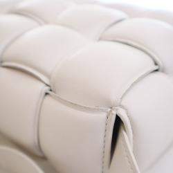 Pre Owned Bottega Veneta White Lambskin Padded Cassette