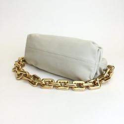 Pre Owned Bottega Veneta Beige Calf Chain Pouch