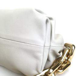 Pre Owned Bottega Veneta Beige Calf Chain Pouch