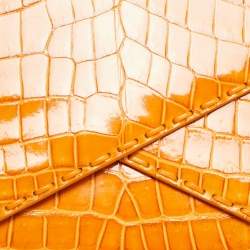 مملوكة مسبقًا حقيبة كلاتش بوتيغا فينيتا برتقالية بيانو جلد تمساح