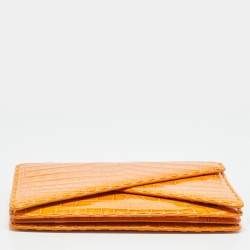 مملوكة مسبقًا حقيبة كلاتش بوتيغا فينيتا برتقالية بيانو جلد تمساح