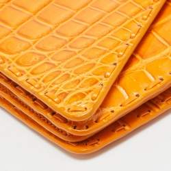 مملوكة مسبقًا حقيبة كلاتش بوتيغا فينيتا برتقالية بيانو جلد تمساح