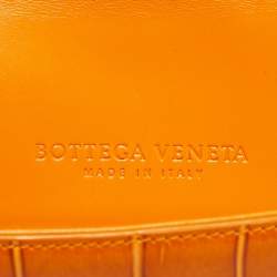 مملوكة مسبقًا حقيبة كلاتش بوتيغا فينيتا برتقالية بيانو جلد تمساح