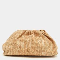 مملوكة مسبقًا Bottega Veneta The Pouch Large Brown Cork Clutch