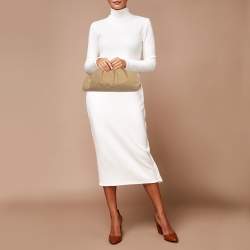 مملوكة مسبقًا Bottega Veneta The Pouch Beige Kraft Paper Carta Clutch