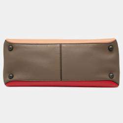 مملوكة مسبقًا Bottega Veneta Red Medium Tricolor Nappa Piazza Top Handle Satchel