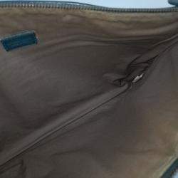 Pre Owned حقيبة كلتش بوتيغا فينيتا جلد أزرق مشبك