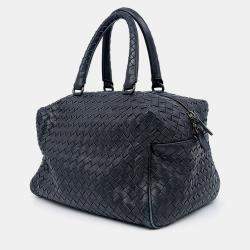 Pre Owned Bottega Veneta Black Leather Mesh Tote