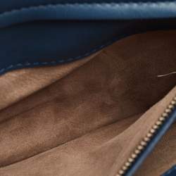 Pre Owned حقيبة كلتش بوتيغا فينيتا جلد بنفسجي/أزرق إنترشياتو بقلاب