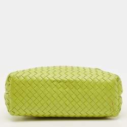 Pre Owned Bottega Veneta BV Fold Intrecciato Green Leather Shoulder Bag