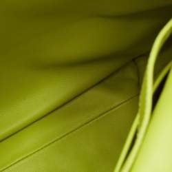 Pre Owned Bottega Veneta BV Fold Intrecciato Green Leather Shoulder Bag