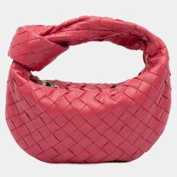 Pre Owned Bottega Veneta Pink Mini Nappa Intrecciato Jodie