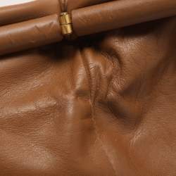 مملوكة مسبقًا حقيبة كلتش بوتيغا فينيتا جلد بني تين 