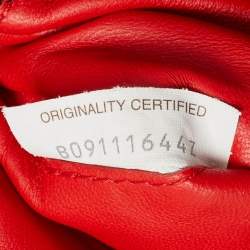 Pre Owned Bottega Veneta Cassette Chain Red Padded Leather Top Handle Bag