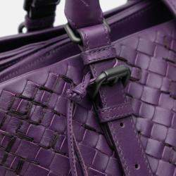 Pre Owned حقيبة يد بوتيغا فينيتا روما متوسطة نابا أنترشياتو أرجوانية مخيطة