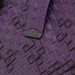 Pre Owned حقيبة يد بوتيغا فينيتا روما متوسطة نابا أنترشياتو أرجوانية مخيطة