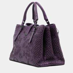 Pre Owned حقيبة يد بوتيغا فينيتا روما متوسطة نابا أنترشياتو أرجوانية مخيطة