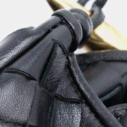 مملوكة مسبقًا Bottega Veneta Black Baby Lambskin Intrecciato Sardine