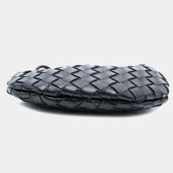 مملوكة مسبقًا Bottega Veneta Black Baby Lambskin Intrecciato Sardine