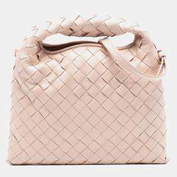 Pre Owned حقيبة بوتيغا فينيتا هوب جلد عجل إنتريتشياتو زهري ميني