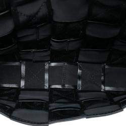 Pre Owned Bottega Veneta Black Stretch Paper Calfskin Intrecciato Cassette Crossbody