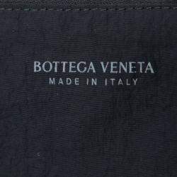 Pre Owned Bottega Veneta Black Stretch Paper Calfskin Intrecciato Cassette Crossbody