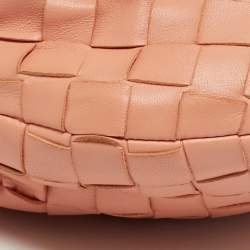 مملوكة مسبقًا Bottega Veneta Jodie Knot Mini Peach Pink Intrecciato Leather Hobo