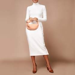 مملوكة مسبقًا Bottega Veneta Jodie Knot Mini Peach Pink Intrecciato Leather Hobo