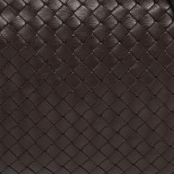 Pre Owned Bottega Veneta Nodini Dark Brown Intrecciato Leather Crossbody Bag