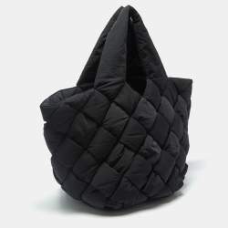مملوكة مسبقًا Bottega Veneta Cassette Padded Black Intrecciato Nylon Tote
