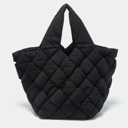 مملوكة مسبقًا Bottega Veneta Cassette Padded Black Intrecciato Nylon Tote