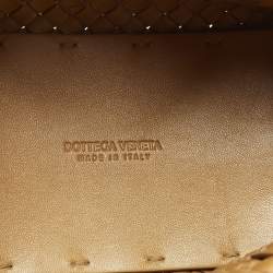 Pre Owned Bottega Veneta Cabat Mini Camel Intrecciato Leather Tote