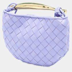 Pre Owned حقيبة بوتيغا فينيتا آنتريتشاتو ساردين جلد خروف صغير أرجوانية