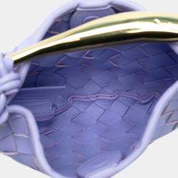 Pre Owned حقيبة بوتيغا فينيتا آنتريتشاتو ساردين جلد خروف صغير أرجوانية