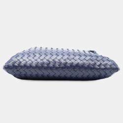 مملوكة مسبقًا حقيبة هوبو بوتيغا فينيتا إنتريتشياتو جلد بقري صغير زرقاء