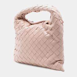 مملوكة مسبقًا Bottega Veneta Pink Mini Calfskin Intrecciato Hop Satchel