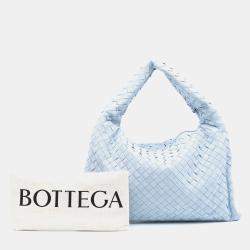 مملوكة مسبقًا Bottega Veneta Blue Small Suede Intrecciato Hop Hobo