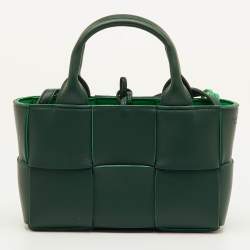 مملوكة مسبقًا Bottega Veneta Candy Arco Mini Dark Green Leather Tote