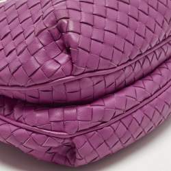 Pre Owned Bottega Veneta Pink Intrecciato Leather Drawstring Hobo