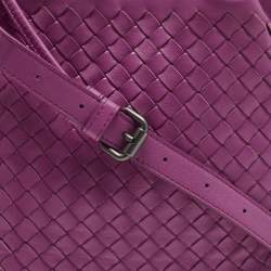 Pre Owned Bottega Veneta Pink Intrecciato Leather Drawstring Hobo