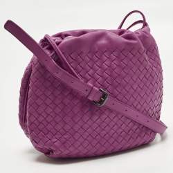 Pre Owned Bottega Veneta Pink Intrecciato Leather Drawstring Hobo