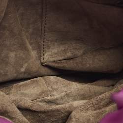Pre Owned Bottega Veneta Pink Intrecciato Leather Drawstring Hobo